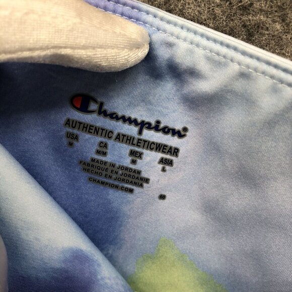 Champion Bike Shorts Womens M Blue Tie Dye Long Activewear Compression - Picture 7 of 7